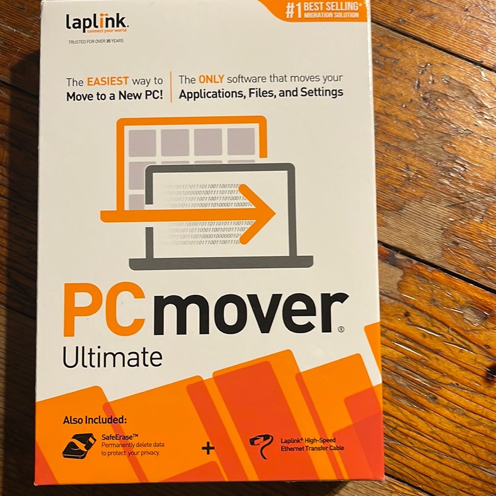 Laplink PC Mover Ultimate Safe Erase Ethernet Cable Backup & Recovery Software